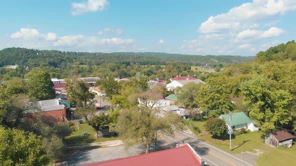 Drone of Small Town In The Mountains