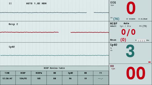 Interface of the electronic medical system measuring the vital health sings