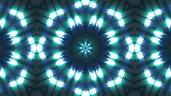 Neon Light Blue Glow Kaleidoscope V2