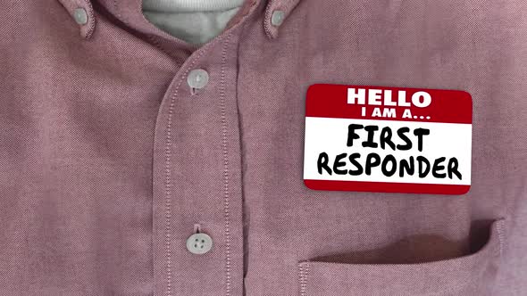 First Responder Name Tag Emergency Health Care Worker Employee