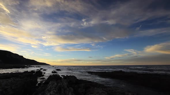 an early morning landscape video of the cliffs in Tsitsikamma along the garden route of Southern afr