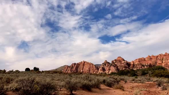 Time lapse of Southern Utah Desert Scene in summer.