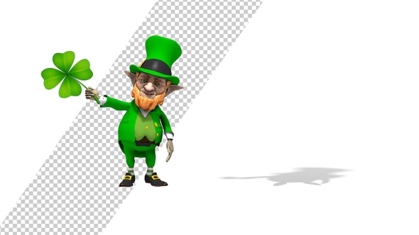 Leprechaun With Clover - Happy Saint Patricks Day