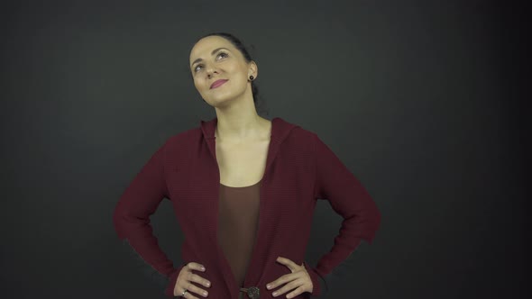 Pretty Actress Looks Around with Enigmatic Smile at Audition