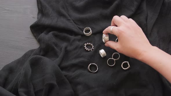 Top View of Handmade Metal Rings