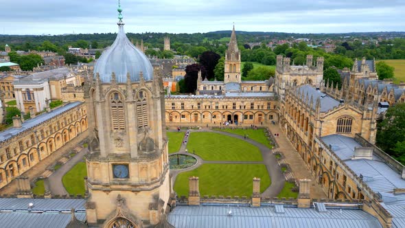Famous Christ Church University of Oxford  Aerial View