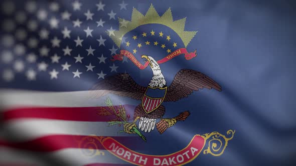 North Dakota State Usa Mixed Flag Front HD