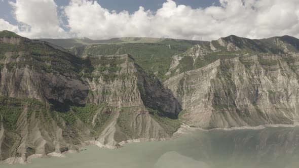 Aerial View in Beautiful Lake in the Mountains