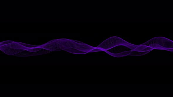 Purple Particle Wave On Black Background