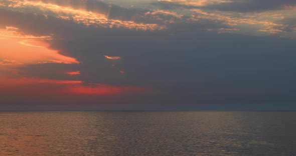 Beautiful sunset over the Caspian Sea