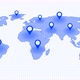 Blue Color World Map GPS Location Tracking Animated On White Background - VideoHive Item for Sale