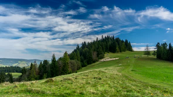 Clouds over Pieniny mountains.