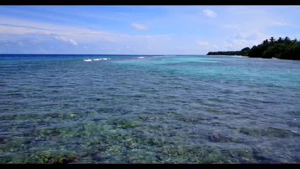 Aerial top view tourism of luxury shore beach holiday by turquoise sea and white sand background of 