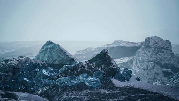 Snow Ice and Rocks at Northern Landscape