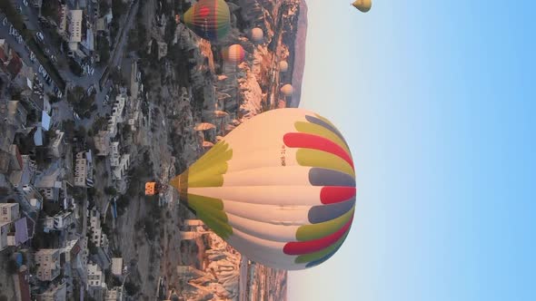 Vertical Video  Balloons in Cappadocia Turkey