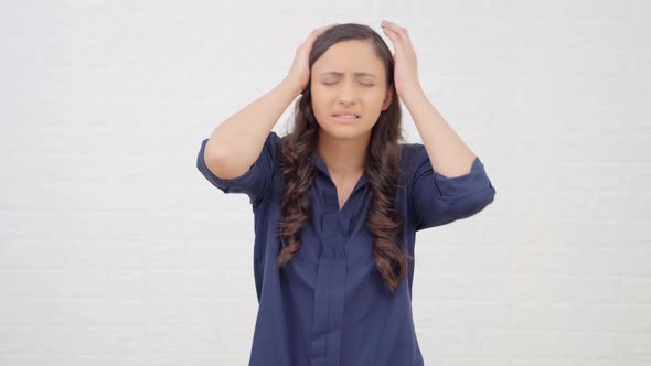 Stressed and tensed Indian girl