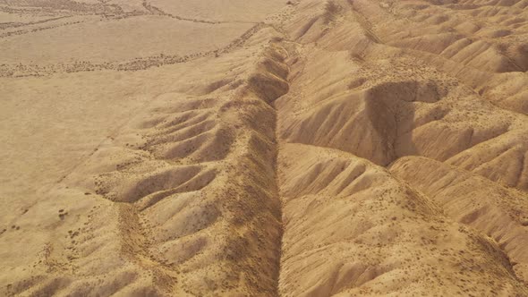 Aerial shot of the San Andreas Fault to the North West of Los Angeles