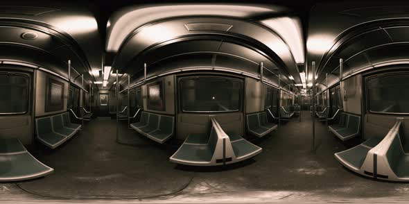 VR360 Old Underground Subway Metro Wagon