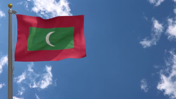 Maldives Flag On Flagpole