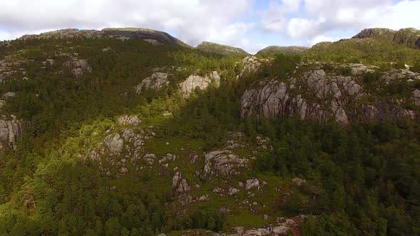 Aerial view of mountains lakes in summer