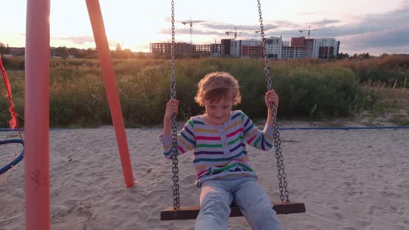 Happy Girl On Swing alt