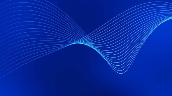 New Blue Gradient Ribbon Line Wave Animated