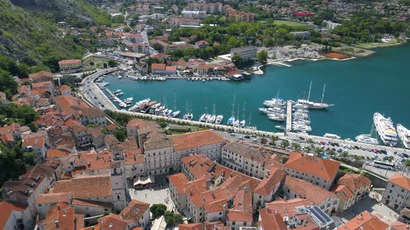 Aerial View of Old Town Kotor, Montenegro