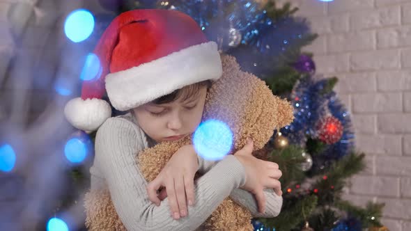 Sad emotions with Christmas teddy.