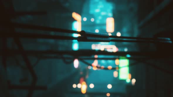 Bokeh Lights on Night Street in Asia