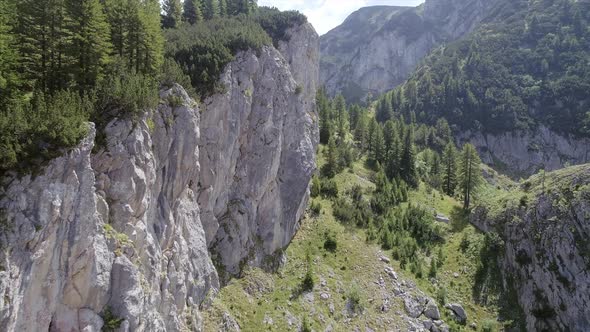 Approaching Aerial of the Rugged Mountains of Rugove in Kosovo