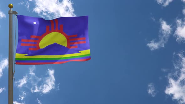 Roswell City Flag New Mexico (Usa) On Flagpole