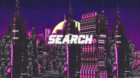 Retro Cyber City Background Search