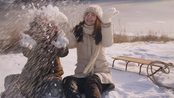 Couple Having Fun in Winter Outdoors