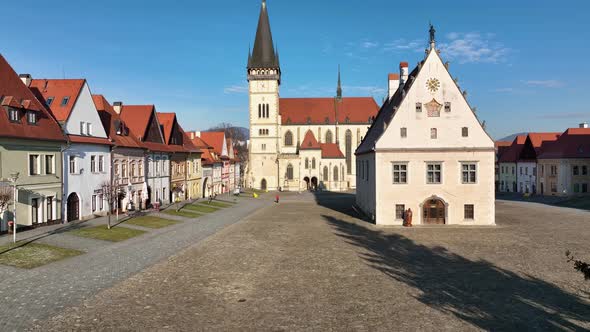 View of the town of Bardejov in Slovakia