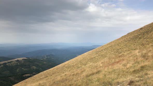 Serbian side of Stara planina slow pan 4K 2160p 30fps UltraHD footage - Endless valley under Midzor 