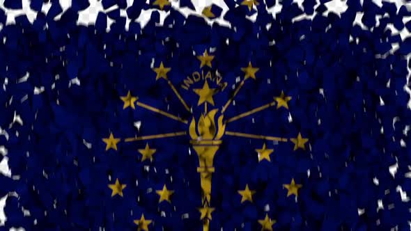 Indiana State Flag Breaking Rocks Transition