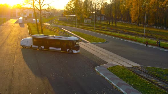 Electric Bus on the Test Road