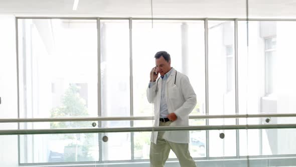 Doctor talking on his phone