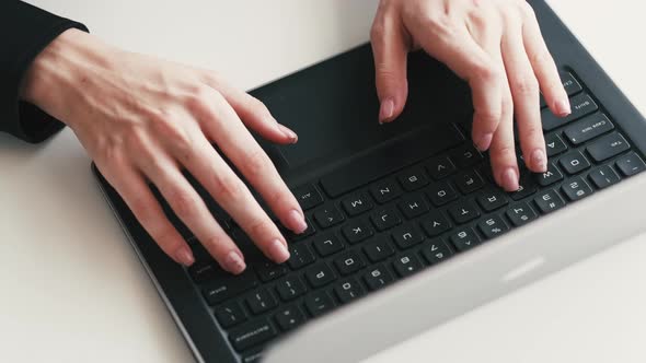 Typing Female Hands Online Education Digital