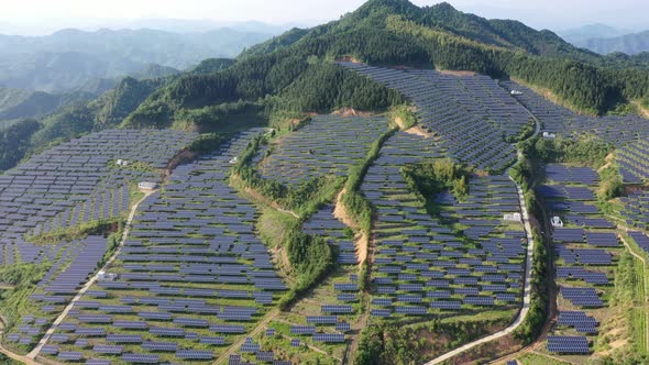 Solar power station in montain