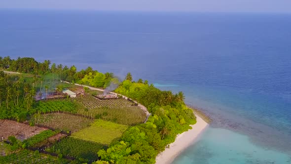 Aerial landscape of sea view beach by blue lagoon with sand background