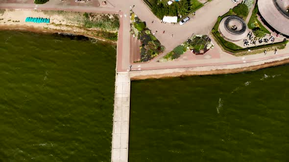 AERIAL: Revealing Majestic View of a Small Fishing Village on the Shore of the Baltic Sea