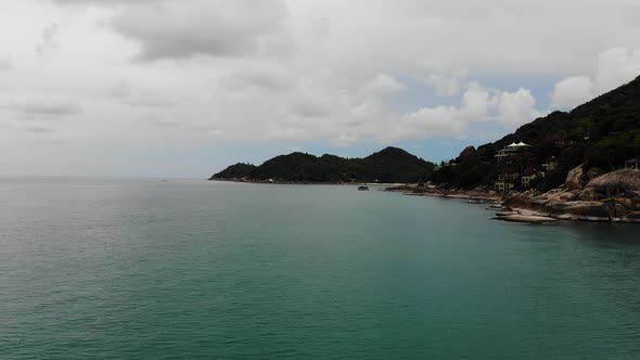 Beautiful high view of nature with sea ocean