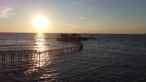 Scenic Sunset Over Ioninan Sea Near Durres Albania