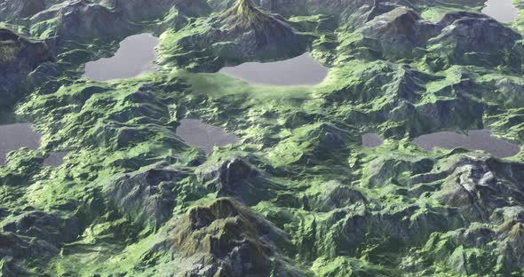 3D landscape background animation.Abstract landscape illustration movie.