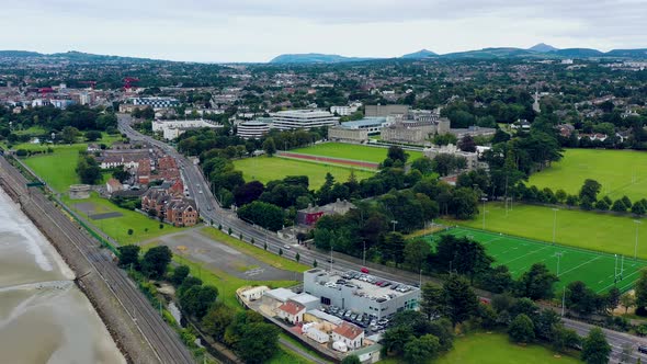 Irish village aerial