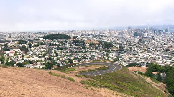 Aerial Panoramic View of San Francisco Skyline California