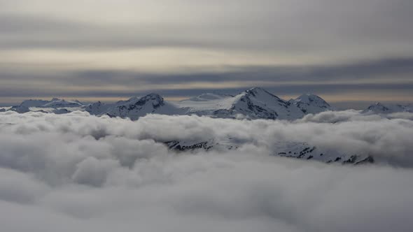 Beautiful Time Lapse View of Whistler Mountain and Canadian Nature Landscape