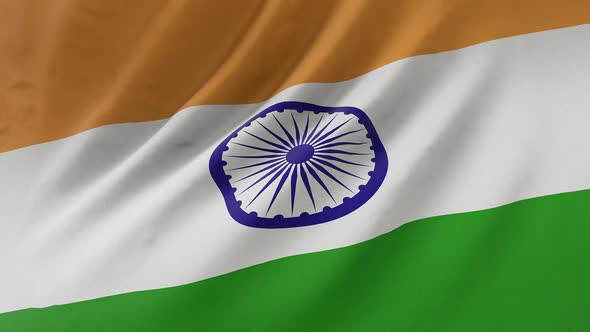  In Indian flag waving in the wind.