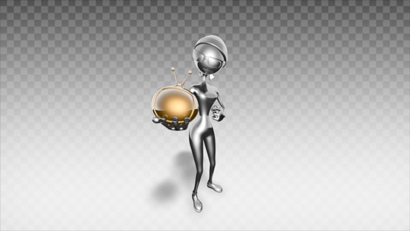 Silver 3D Woman - Cartoon Show TV